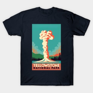 A Vintage Travel Art of the Yellowstone National Park - US T-Shirt